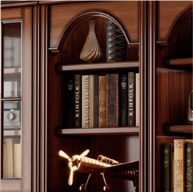 Mẫu tủ kệ sách gỗ đẹp phong cách pháp cho không gian đẳng cấp-TST 007