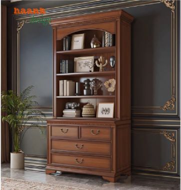 Tủ sách tân cổ điển gỗ sồi - Nét đẹp cho không gian sống-TST 006