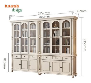 Xu hướng tủ sách gỗ tự nhiên đang thịnh hành năm 2024-TST 001