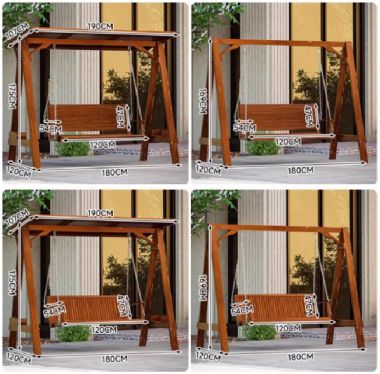 Mẫu xích đu đẹp bằng gỗ Teak tự nhiên cho sân vườn ngoài trời-GNT 014