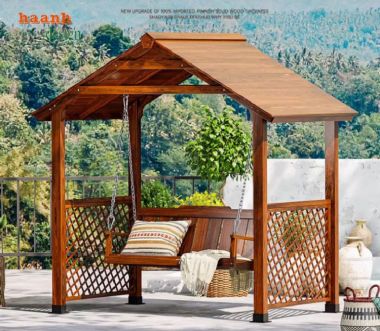 Xích đu gỗ ngoài trời Thế giới của sự thoải mái và thư giãn-GNT 010