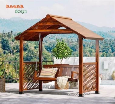 Xích đu gỗ ngoài trời Thế giới của sự thoải mái và thư giãn-GNT 010