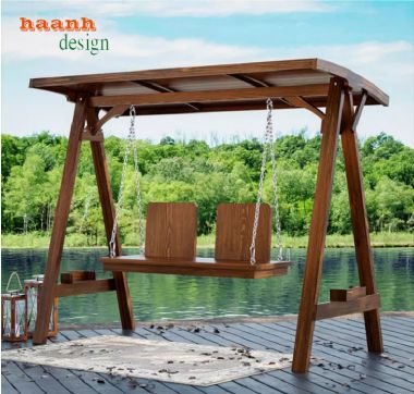 Những mẫu xích đu ngoài trời gỗ teak đẹp 2024-GNT 008