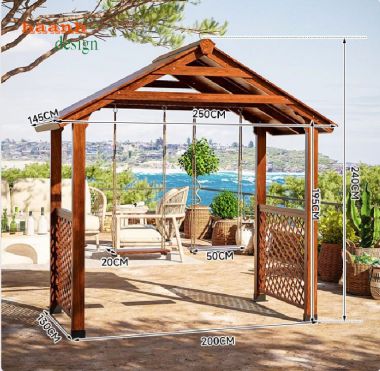 Xích đu gỗ ngoài trời Thế giới của sự thoải mái và thư giãn-GNT 010