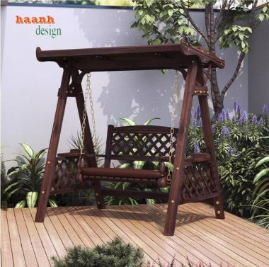 Trải Nghiệm Thú Vị Với Xích Đu Gỗ Ngoài Trời -GNT 011