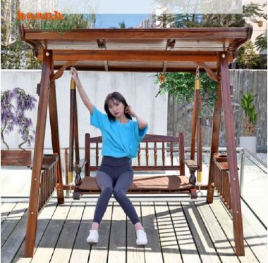Xích đu gỗ ngoài trời teak Myanmar – Tạo điểm nhấn sân vườn-GNT 012