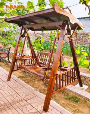 Xích đu gỗ ngoài trời teak Myanmar – Tạo điểm nhấn sân vườn-GNT 012