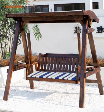 Xích đu gỗ tự nhiên ngoài trời,sân vườn. GNT002