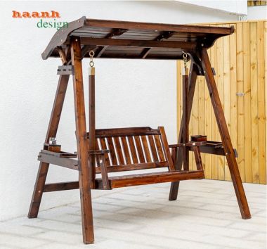 Xích đu gỗ tự nhiên ngoài trời,sân vườn. GNT002