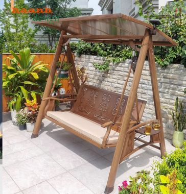 Xích đu ngoài trời gỗ Teak tự nhiên bền đẹp chất lượng. GNT 003