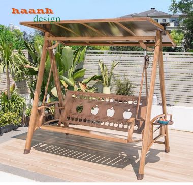 Xích đu ngoài trời gỗ Teak tự nhiên bền đẹp chất lượng. GNT 003