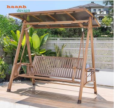 Xích đu ngoài trời gỗ Teak tự nhiên bền đẹp chất lượng. GNT 003