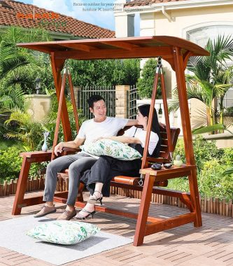 Xích đu sân vườn gỗ teak tự nhiên GNT001