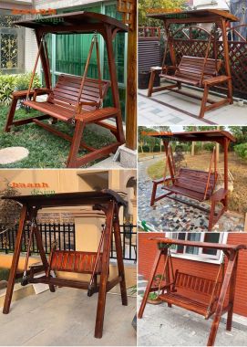 Xích đu sân vườn gỗ teak tự nhiên GNT001
