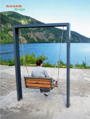 Mẫu xích đu sắt đơn giản đẹp bền cho sân vườn ngoài trời-XDT 007