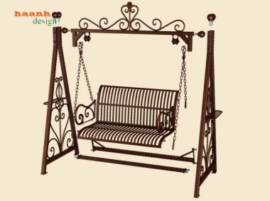 Xích đu sắt sơn tĩnh điện ngoài trời,sân vườn XDT001