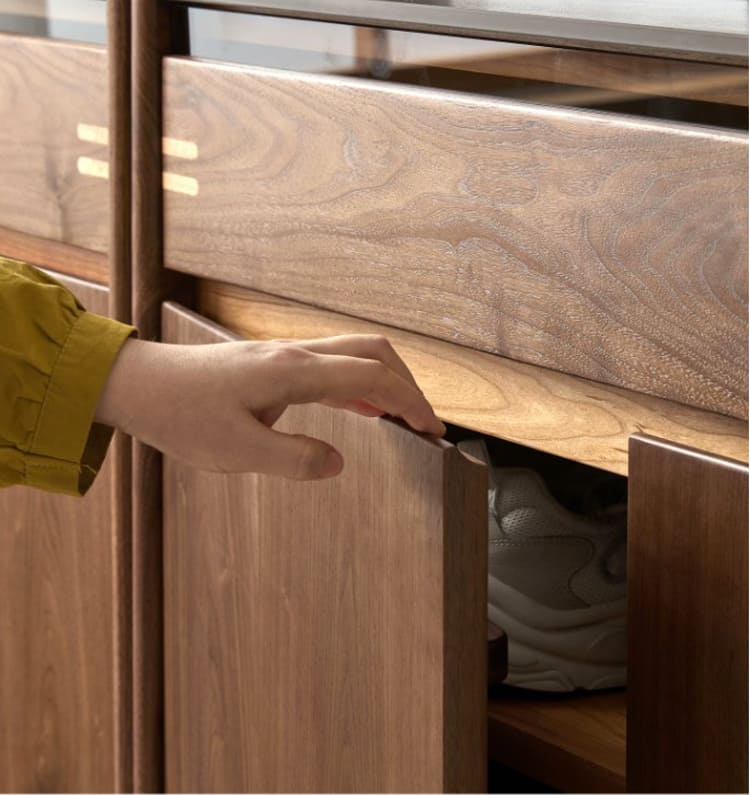 Tủ giày gỗ tự nhiên óc chó