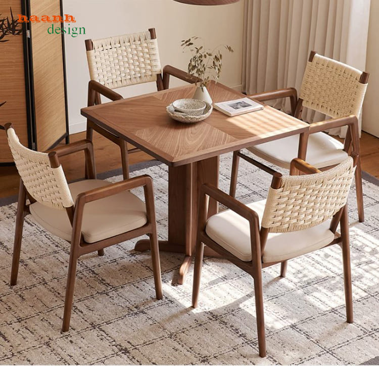 Bàn ăn gỗ tự nhiên Hà Nội giá xưởng - Nội Thất Hà Anh