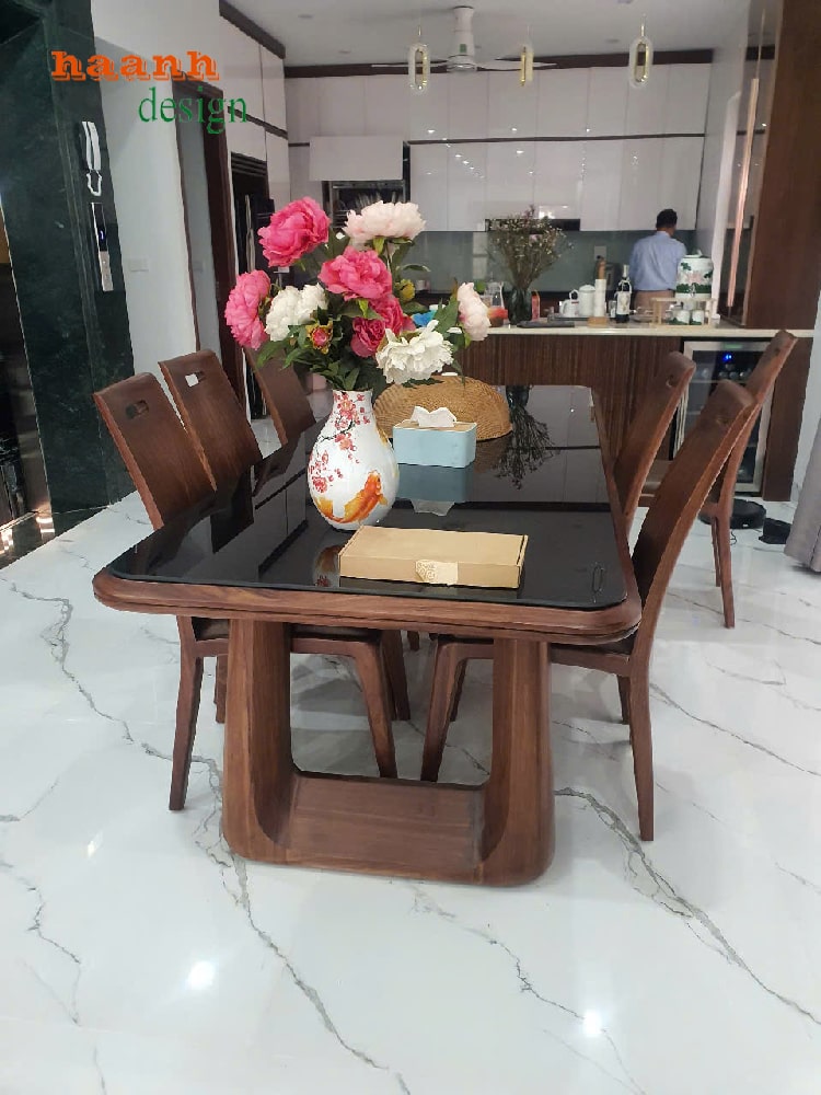 Bàn Ghế Ăn Gỗ Óc Chó Tự Nhiên