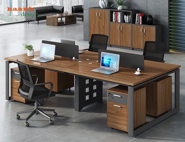 Bàn ghế nhân viên gỗ công nghiệp