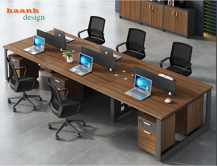 Bàn ghế nhân viên gỗ công nghiệp