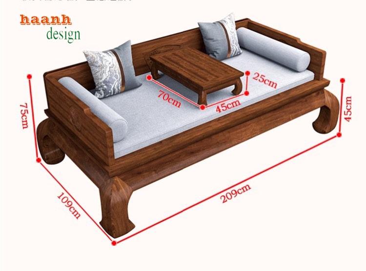 giường la hán gỗ gụ