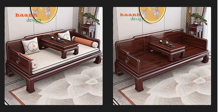Giường la hán gỗ tự nhiên