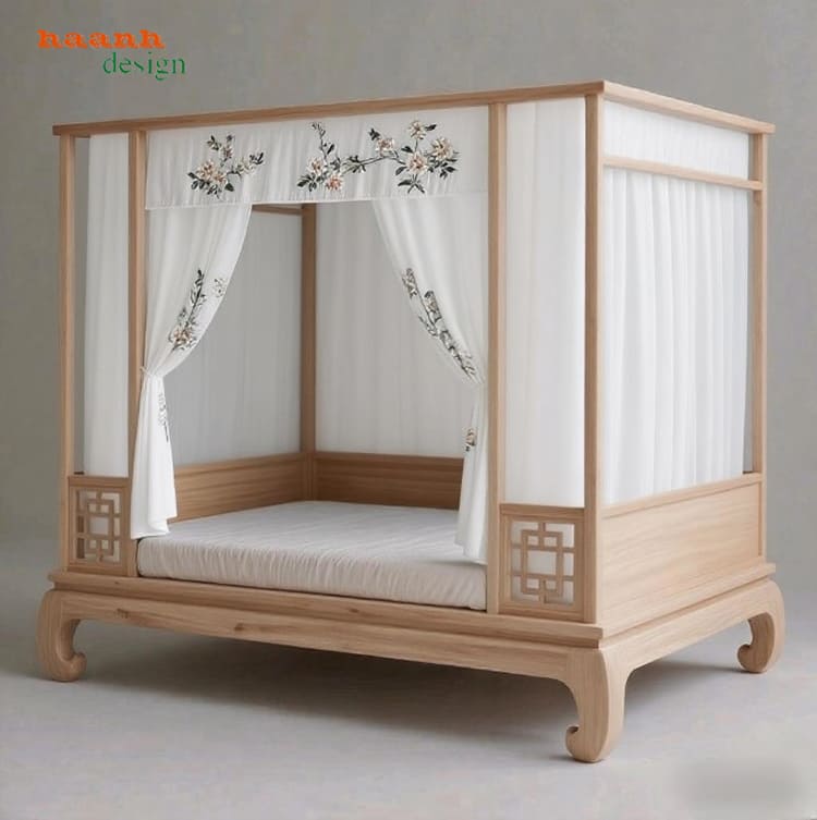 giường ngủ gỗ đời Tống bằng gỗ sồi