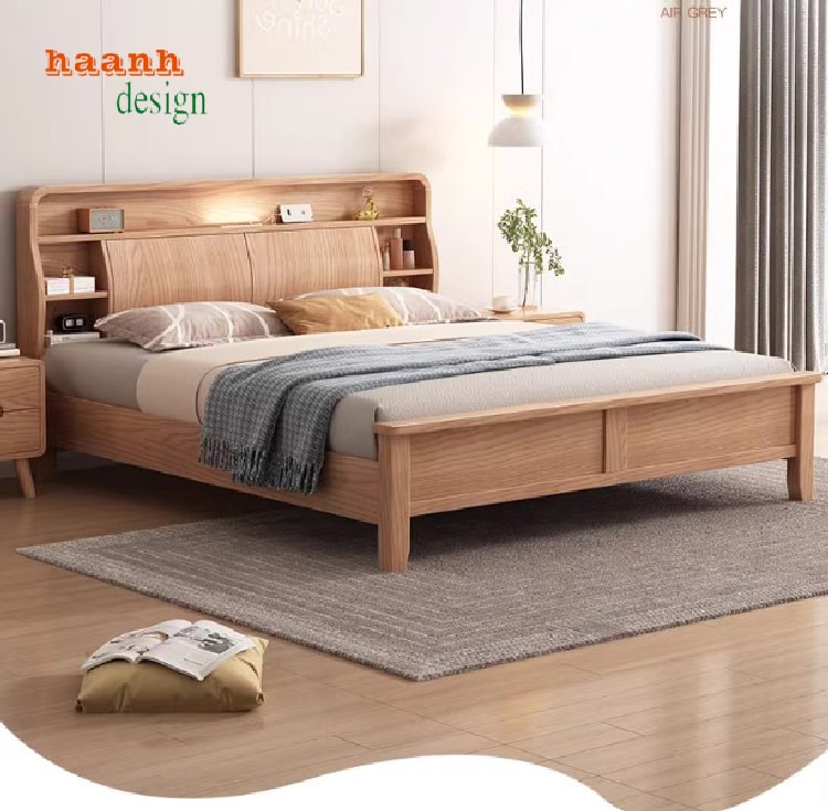 Giường ngủ gỗ sồi