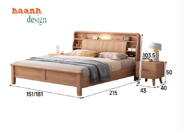 Giường ngủ gỗ sồi