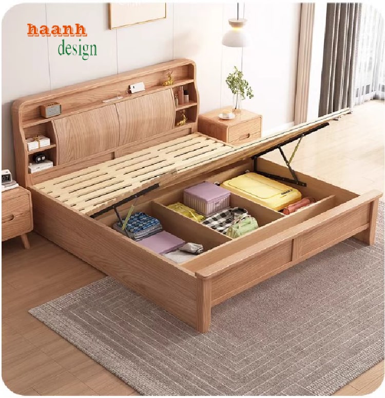 Giường ngủ gỗ sồi
