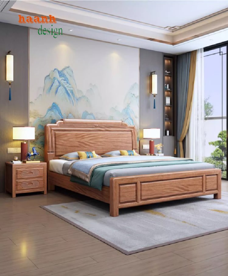 Chi tiết đầu giường gỗ hương tự nhiên chạm khắc tinh xảo