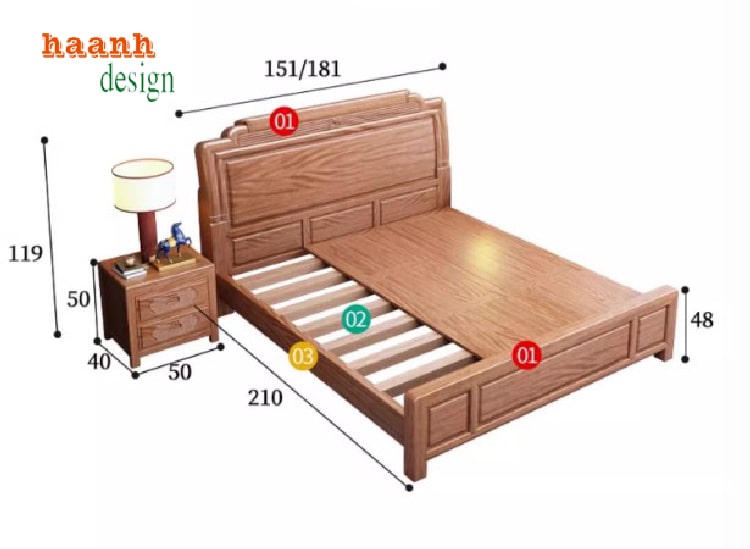 Mẫu giường ngủ gỗ hiện đại phù hợp chung cư và biệt thự