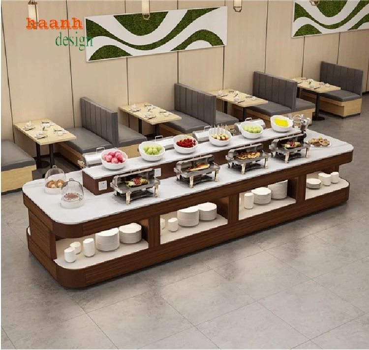 Bàn buffet khách sạn dễ vệ sinh và bảo quản