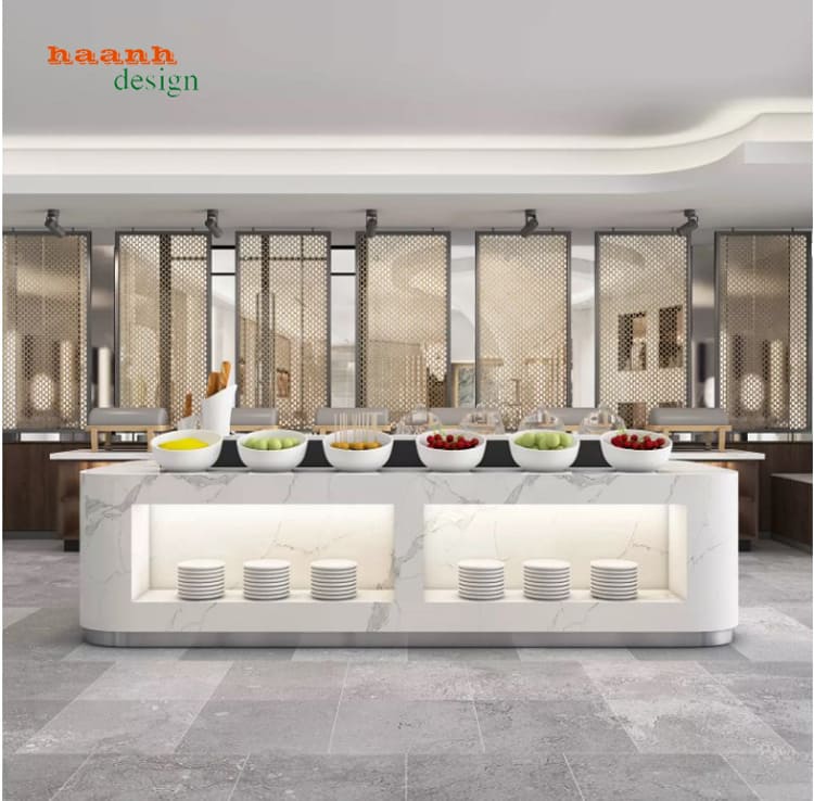 bàn buffet gỗ công nghiệp chống ẩm phủ melamine