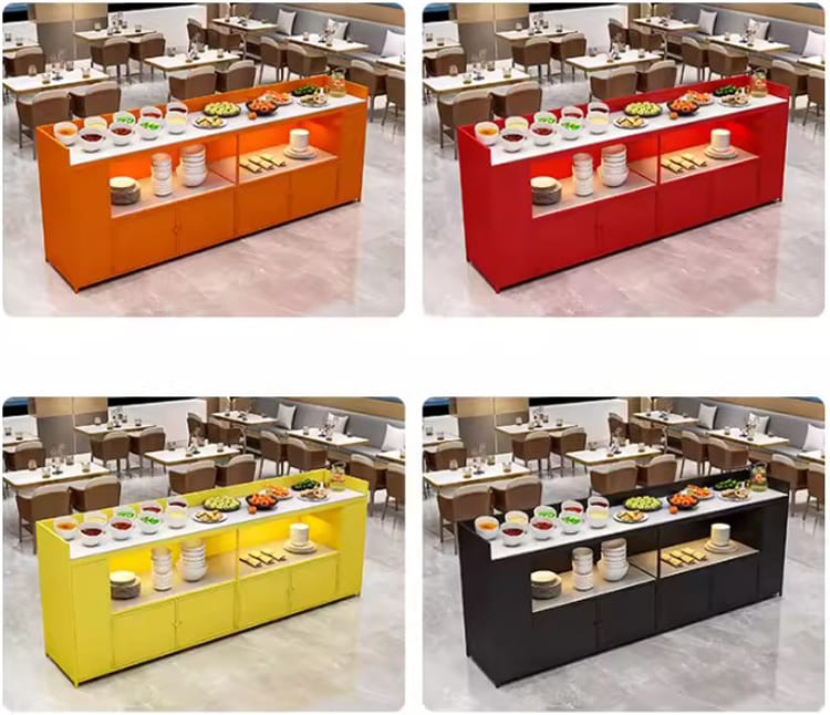 bàn quầy buffee khách sạn gỗ công nghiệp cao cấp