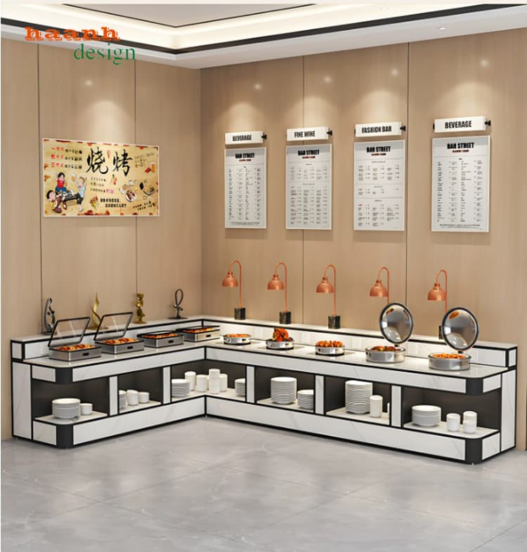 BFF 009 mặt quầy dài BFF 009 phối trắng đen với mặt quầy dài