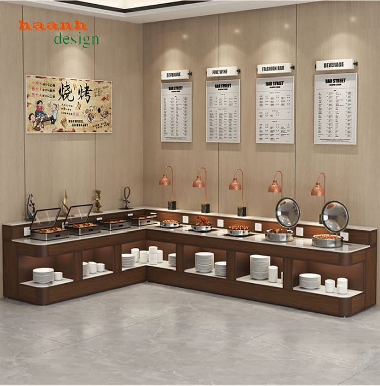 Toàn cảnh BFF 009 màu nâu Toàn cảnh BFF 009 màu nâu trong khu buffet
