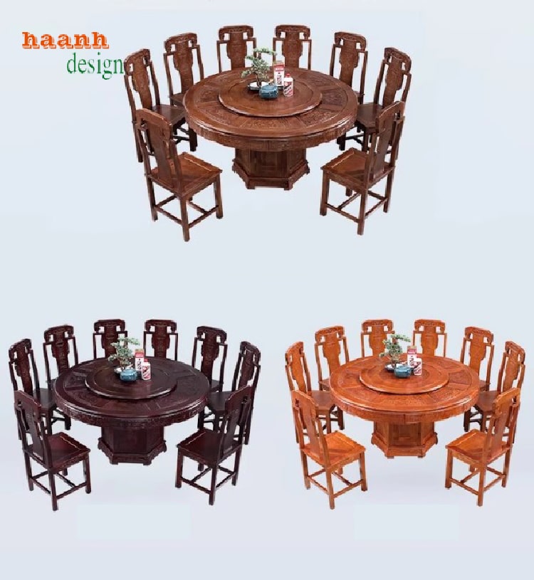 Bộ bàn ăn 10 ghế gỗ tự nhiên đẳng cấp cho biệt thự