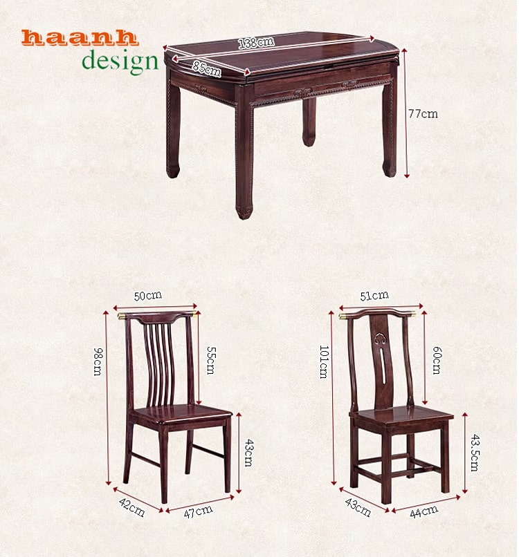 Bàn ghế ăn gỗ tự nhiên