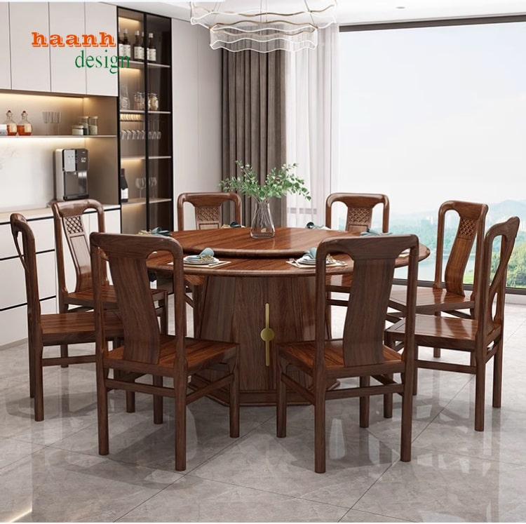 bàn ăn gia đình gỗ tự nhiên