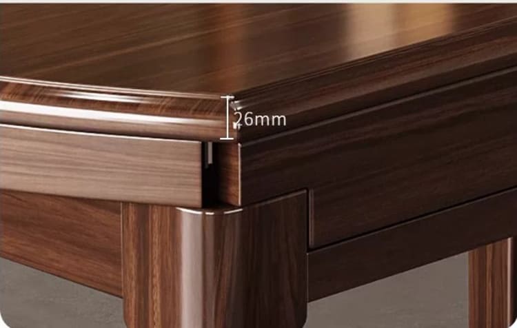 Chi tiết độ dày mặt bàn BGA 015 Chi tiết mép mặt bàn BGA 015 với thông số 26 mm