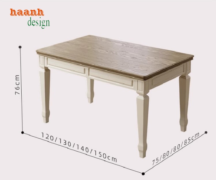 Bàn Ăn Tân Cổ Điển Gỗ Sồi