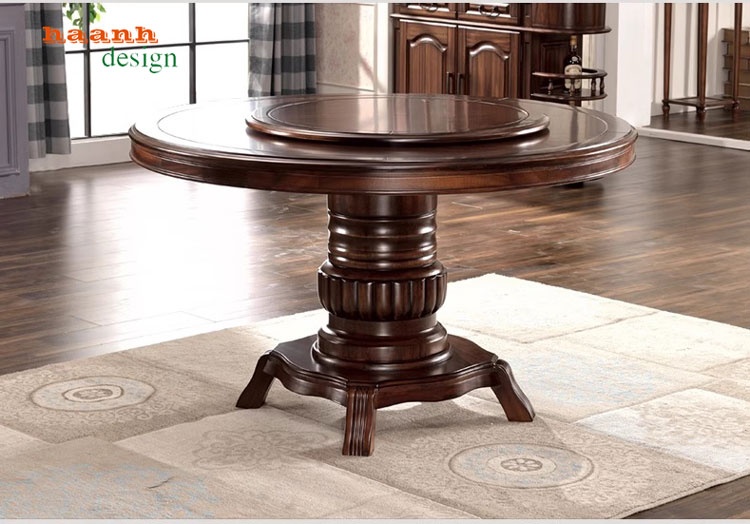 Bàn ghế ăn gỗ tự nhiên tân cổ điển châu âu