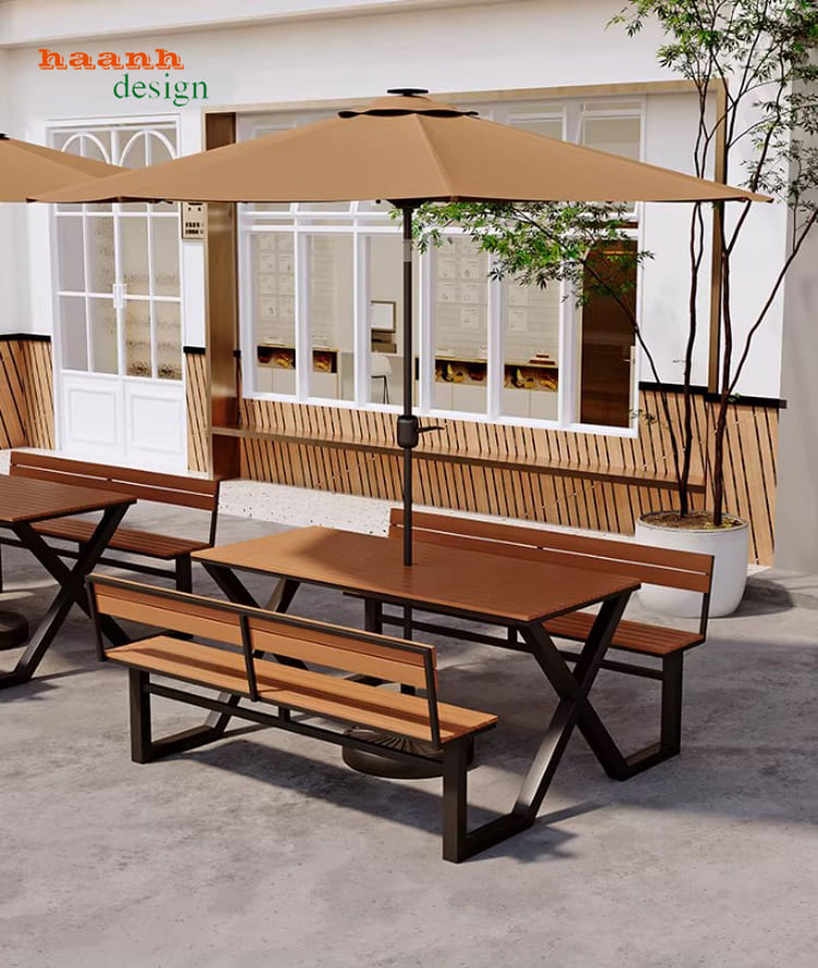 bàn ghế cafe ngoài trời gỗ teak cao cấp chống nước