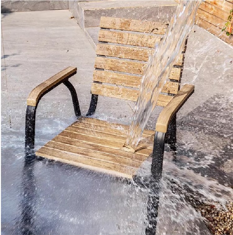 Bàn ghế chân sắt mặt gỗ teak