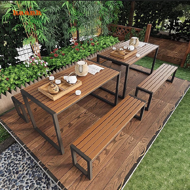 Khám Phá Thế Giới Bàn Ghế Ngoài Trời Sắt Gỗ-NTG 015