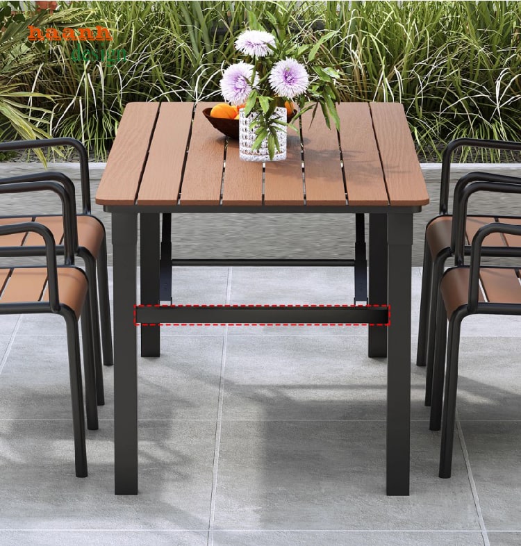 bàn ghế sắt gỗ ngoài trời