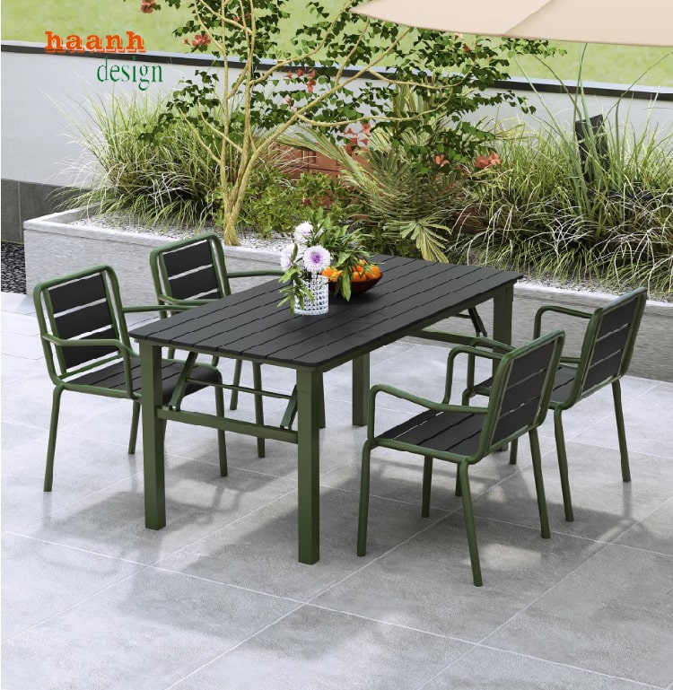 Chọn lựa bàn ghế sắt gỗ ngoài trời cho sân vườn-NTG 019