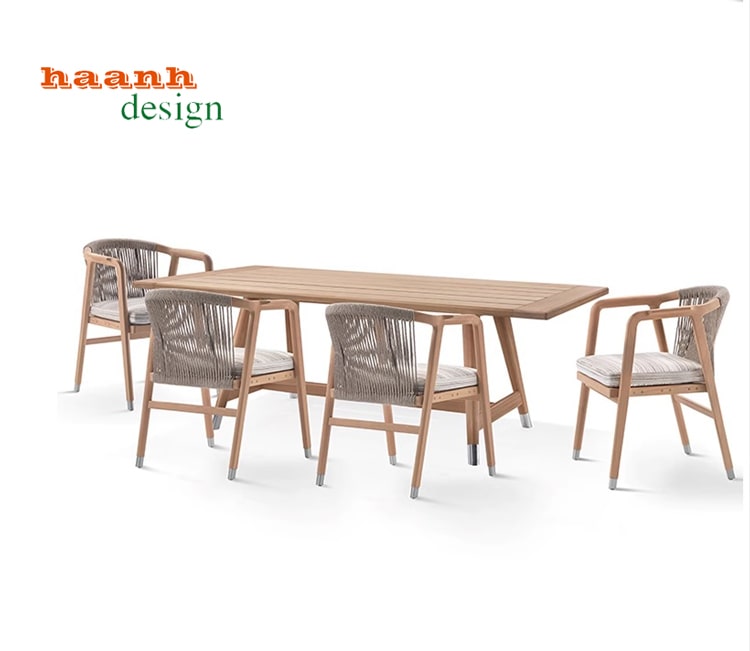 Bàn Ghế Ăn Gỗ Teak Tự Nhiên